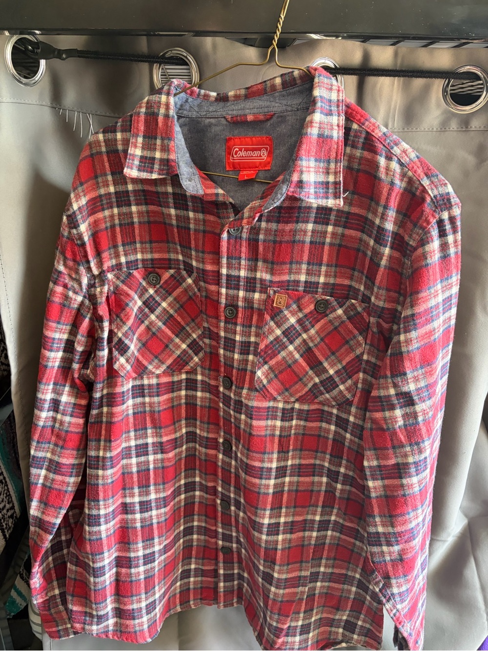 Coleman Red Plaid Flannel Button-Down Shirt